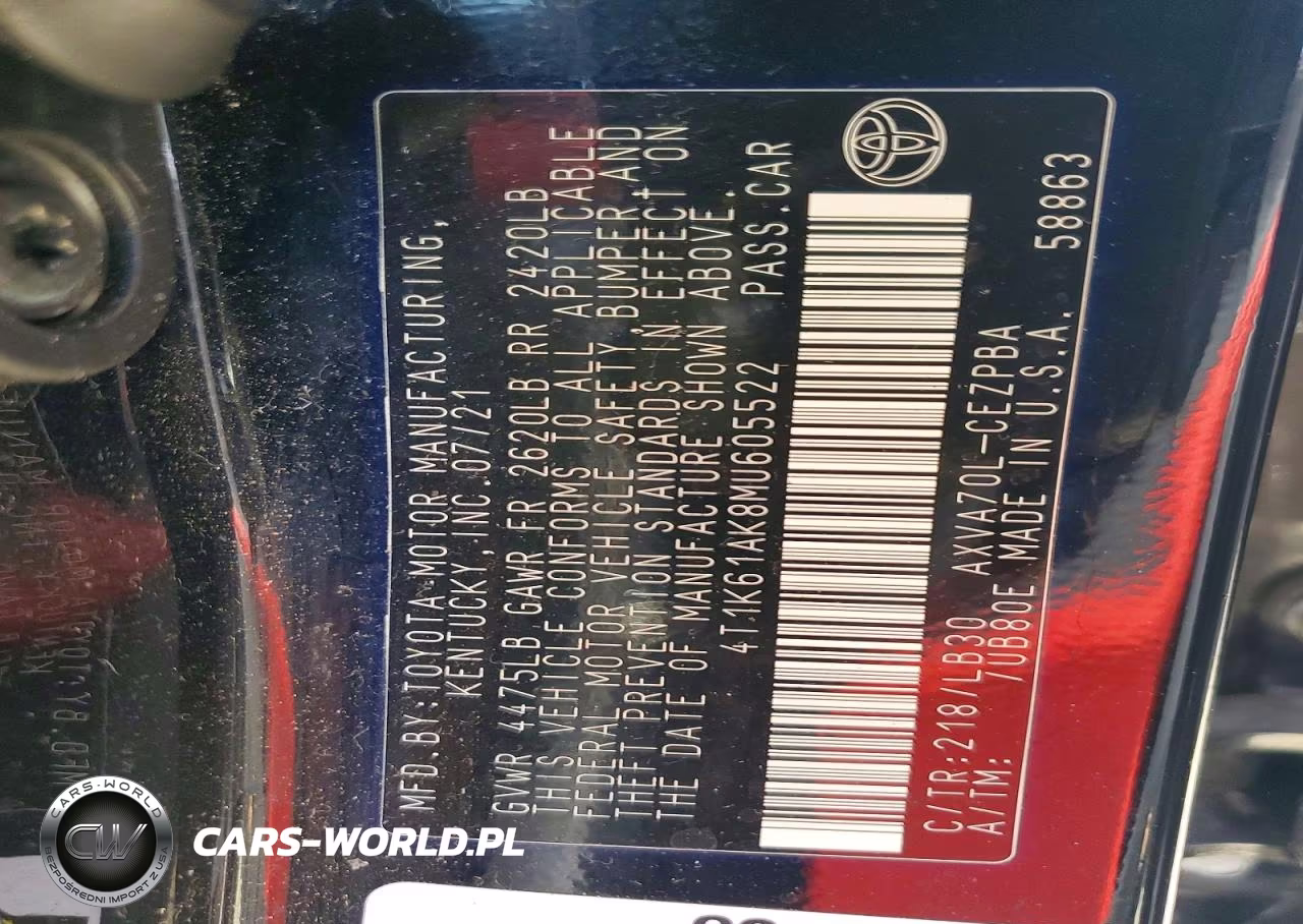 2021 Toyota Camry Xse VIN:4T1K61AK8MU605522 - 12