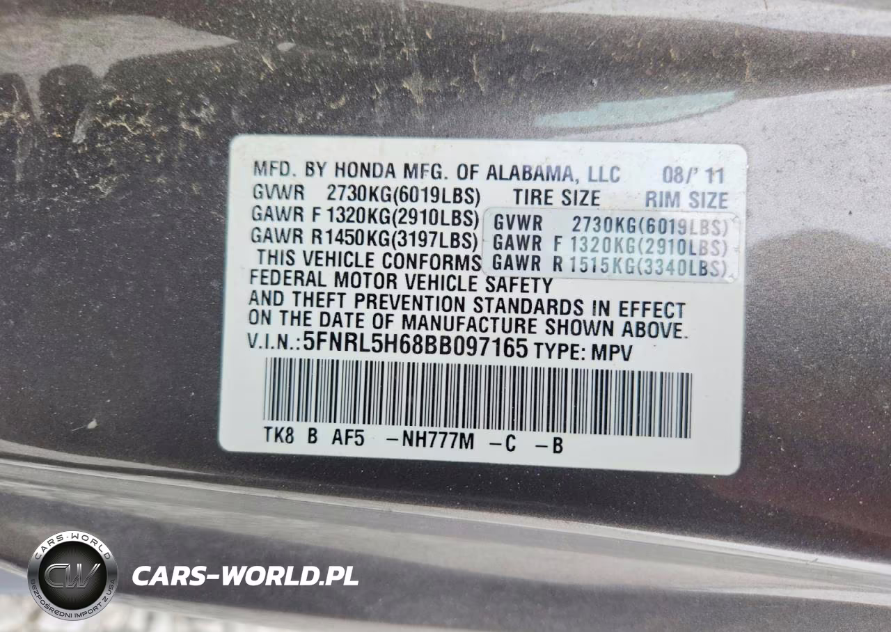 2011 Honda Odyssey Exl VIN:5FNRL5H68BB097165 - 13