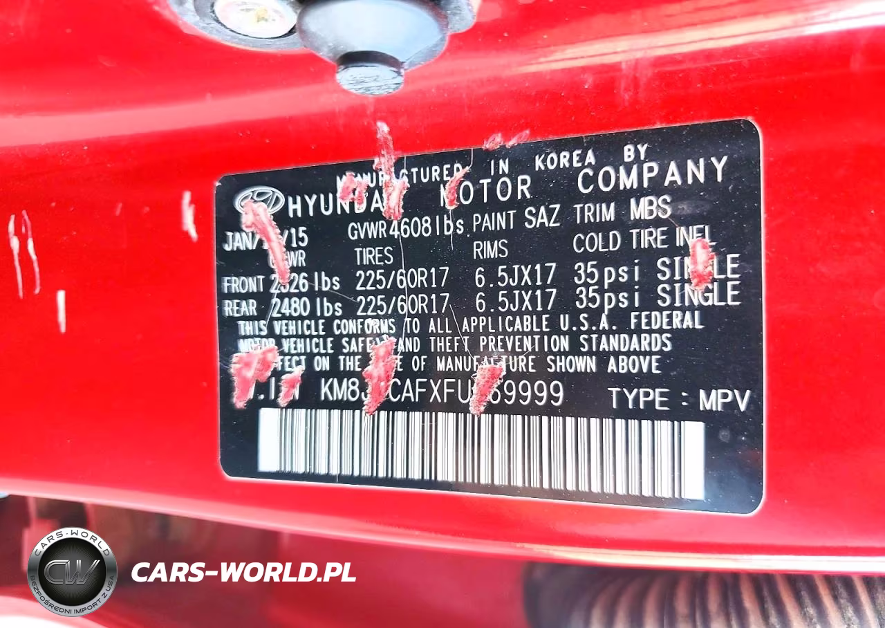 2015 Hyundai Tucson Gls VIN:KM8JTCAFXFU069999 - 13