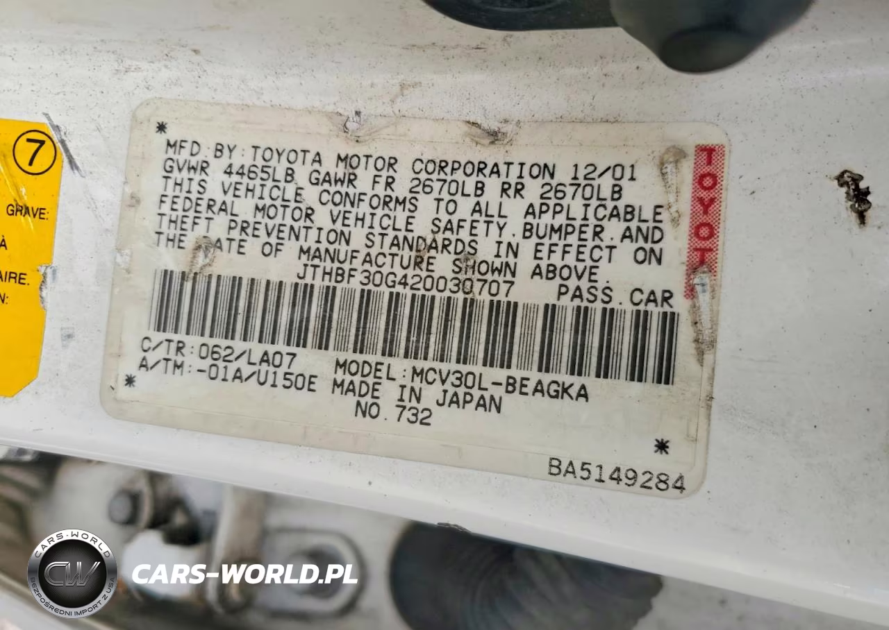 2002 Lexus Es 300 VIN:JTHBF30G420030707 - 12