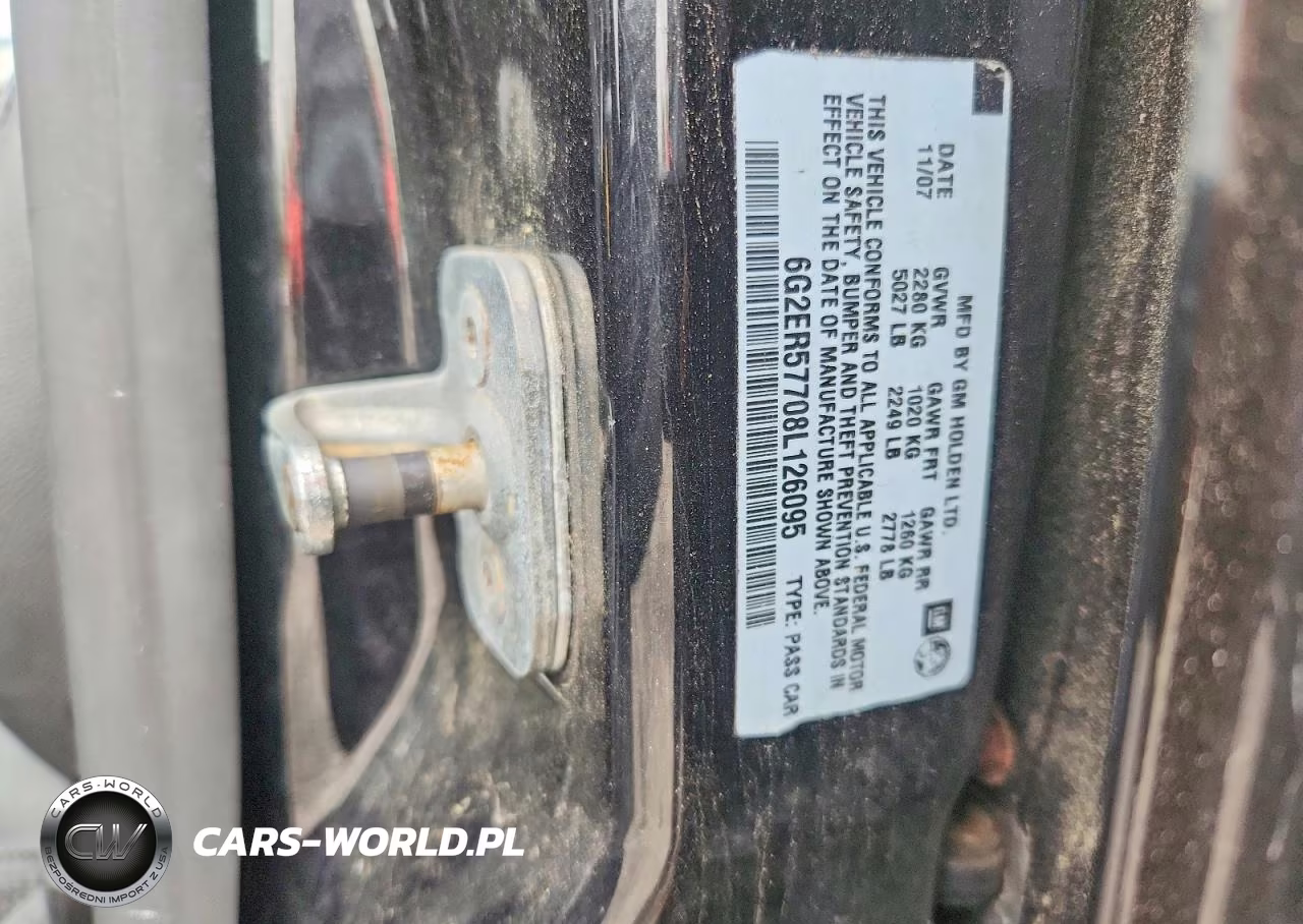 2008 Pontiac G8 VIN:6G2ER57708L126095 - 12