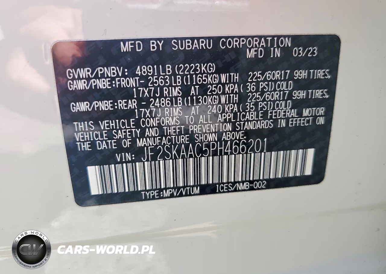 2023 Subaru Forester VIN:JF2SKAAC5PH466201 - 13