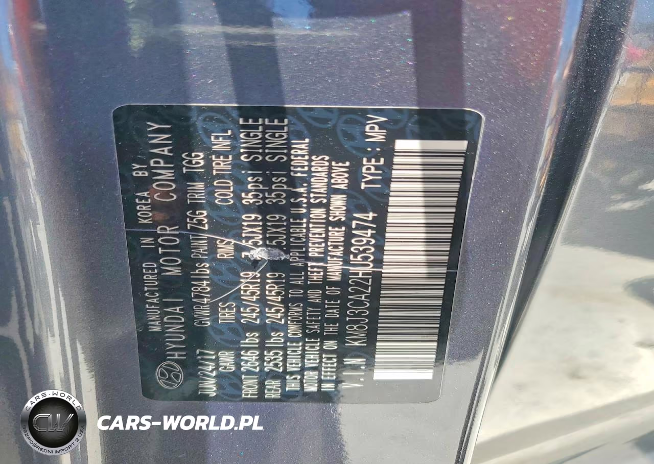 2017 Hyundai Tucson Sport VIN:KM8J3CA22HU539474 - 13