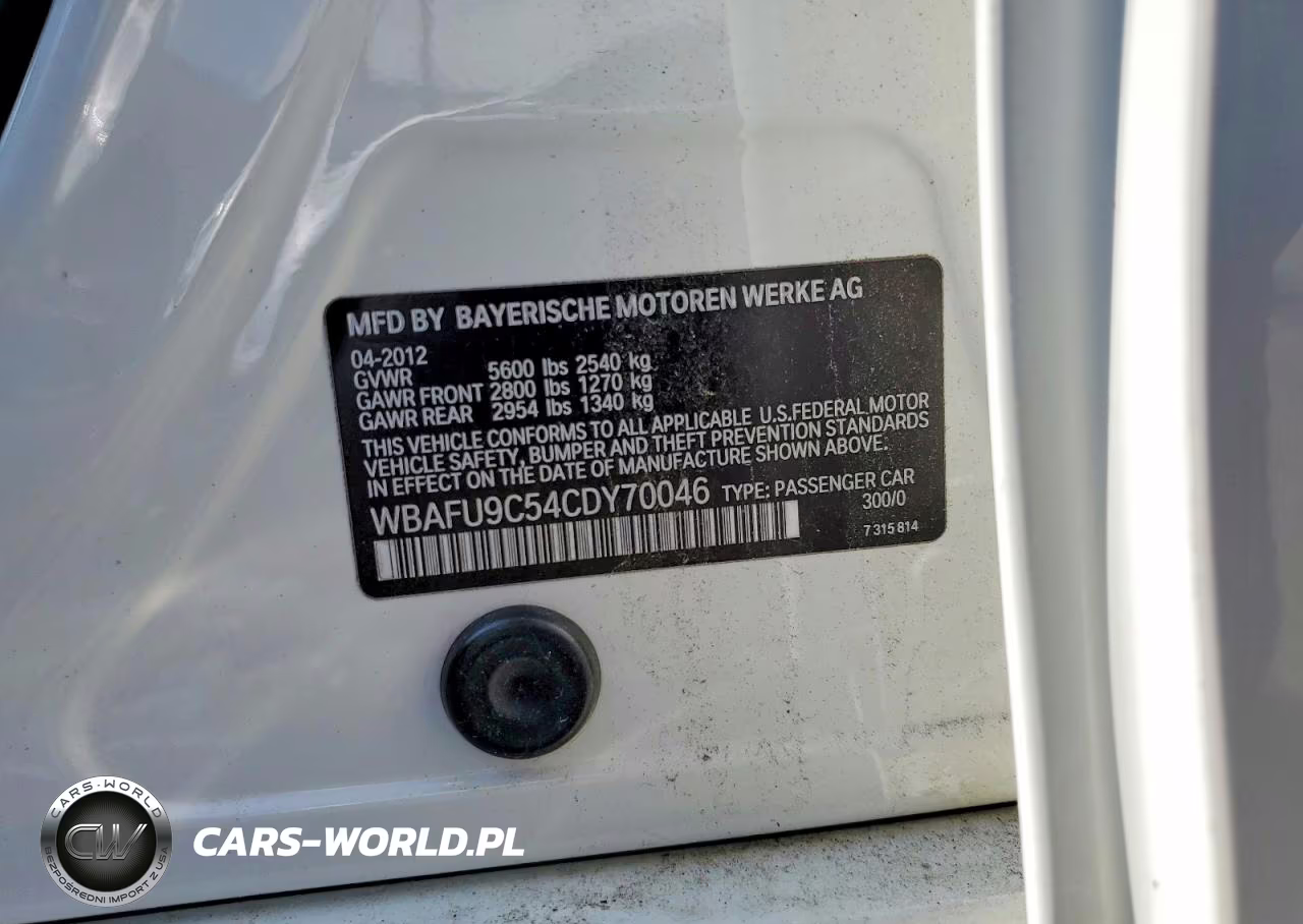 2012 BMW 550 Xi VIN:WBAFU9C54CDY70046 - 12