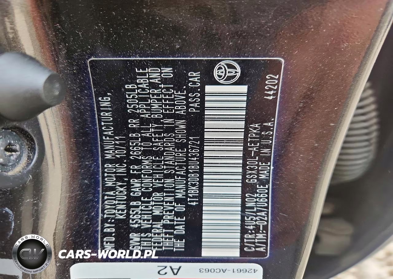 2011 Toyota Avalon Limited VIN:4T1BK3DB1BU436721 - 12