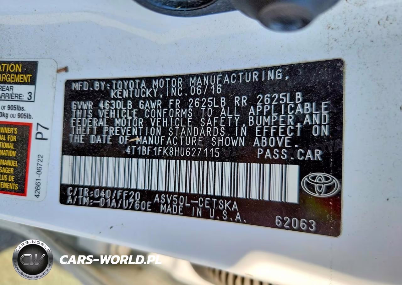 2017 Toyota Camry Se VIN:4T1BF1FK8HU627115 - 12