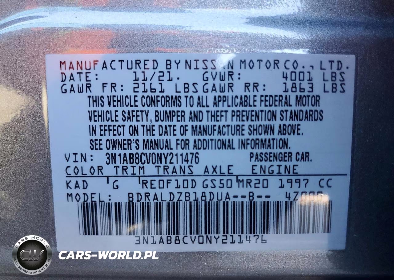 2022 Nissan Sentra Sv VIN:3N1AB8CV0NY211476 - 13