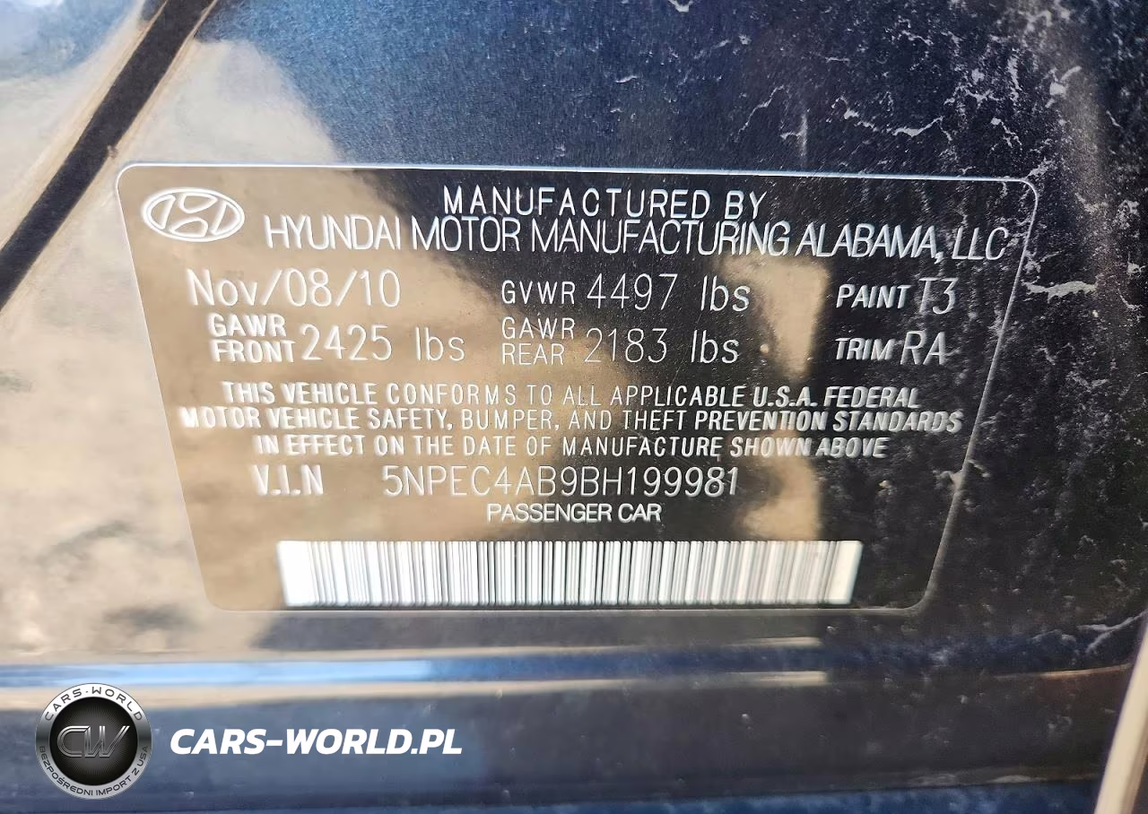 2011 Hyundai Sonata Se 2.0T VIN:5NPEC4AB9BH199981 - 12