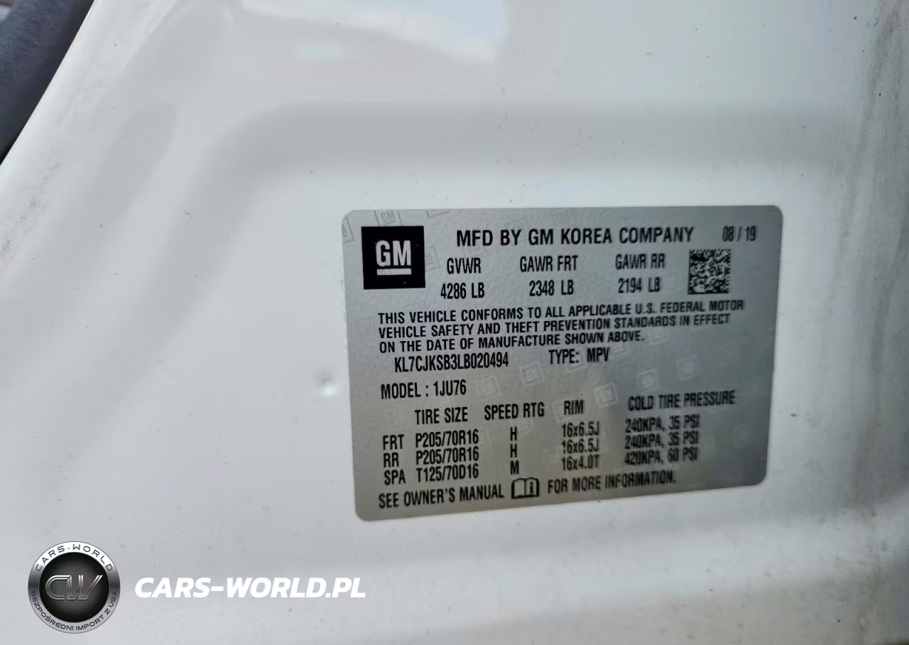2020 Chevrolet Trax Ls VIN:KL7CJKSB3LB020494 - 13