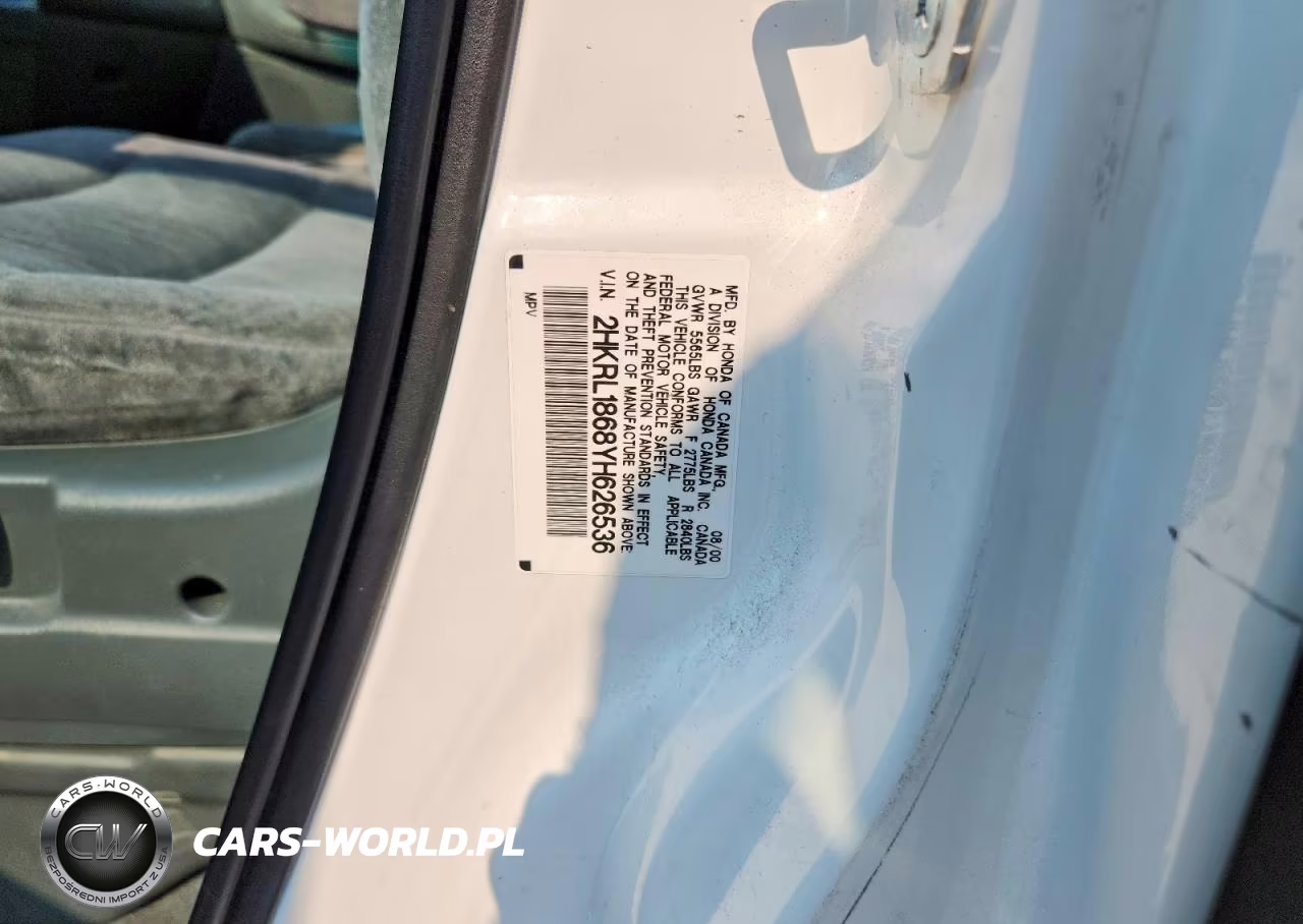 2000 Honda Odyssey Ex VIN:2HKRL1868YH626536 - 13