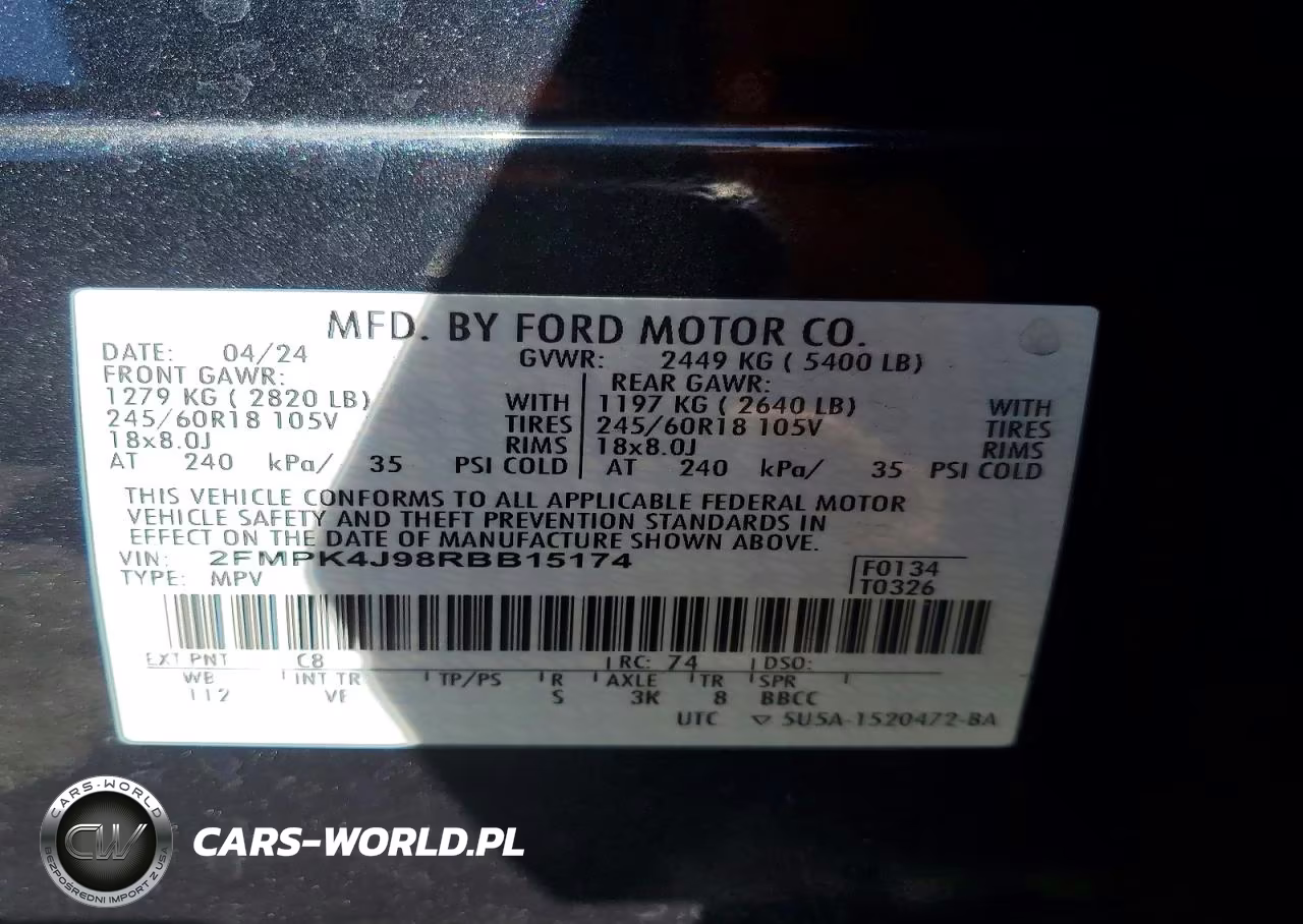 2024 Ford Edge Sel VIN:2FMPK4J98RBB15174 - 13