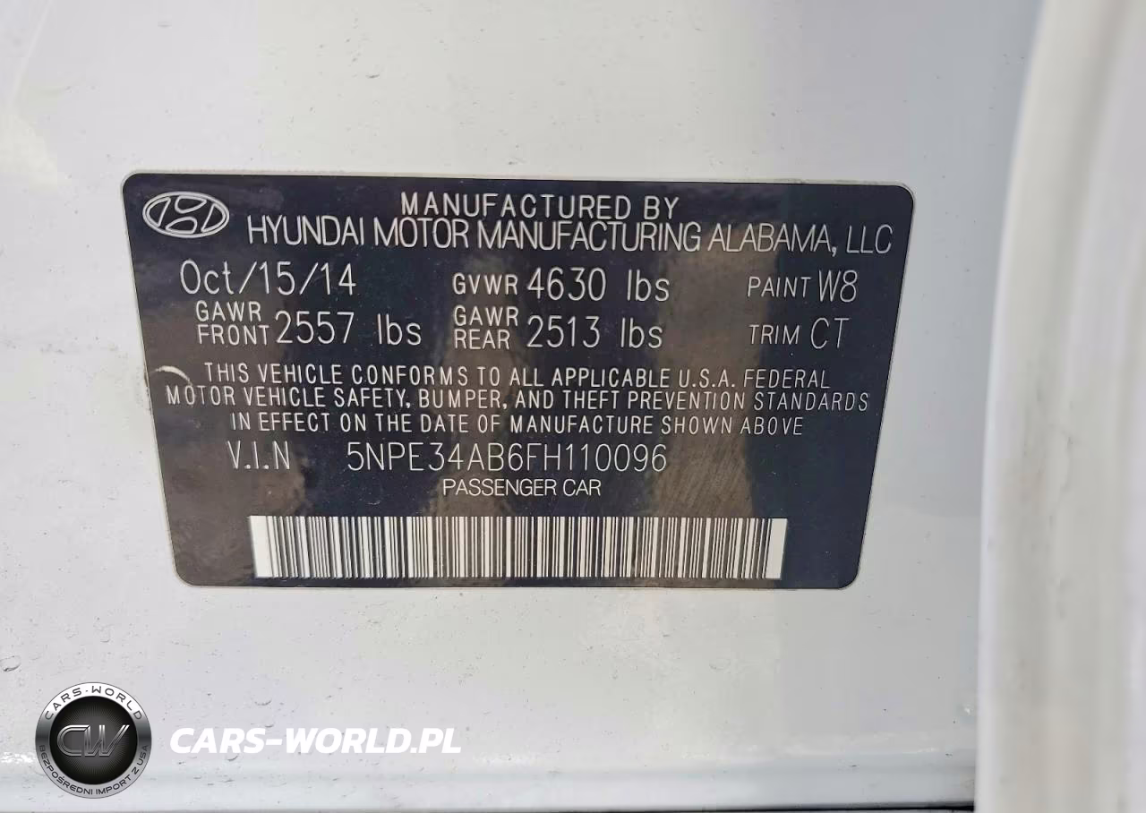 2015 Hyundai Sonata Sport 2.0T VIN:5NPE34AB6FH110096 - 12