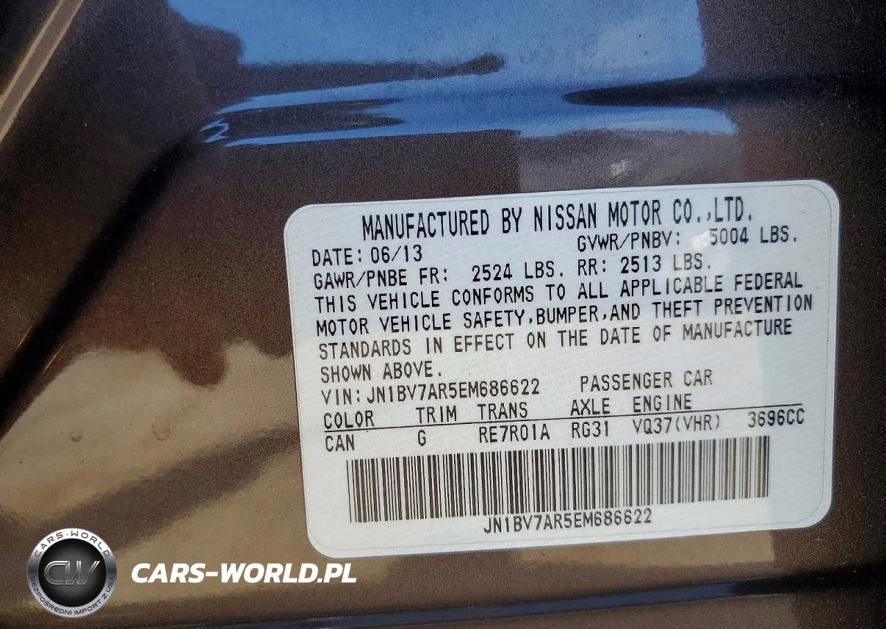 2014 Infiniti Q50 Base VIN:JN1BV7AR5EM686622 - 12