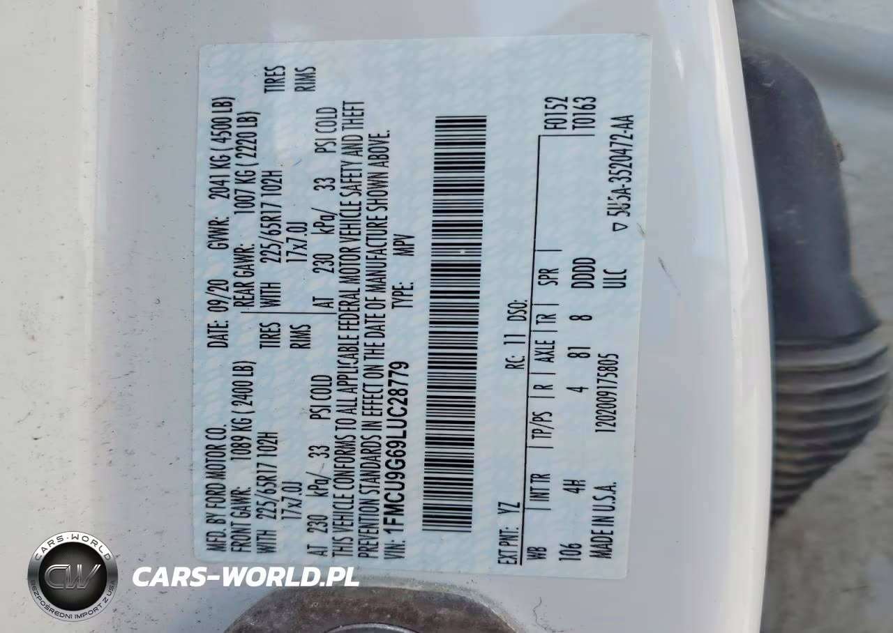 2020 Ford Escape Se VIN:1FMCU9G69LUC28779 - 13