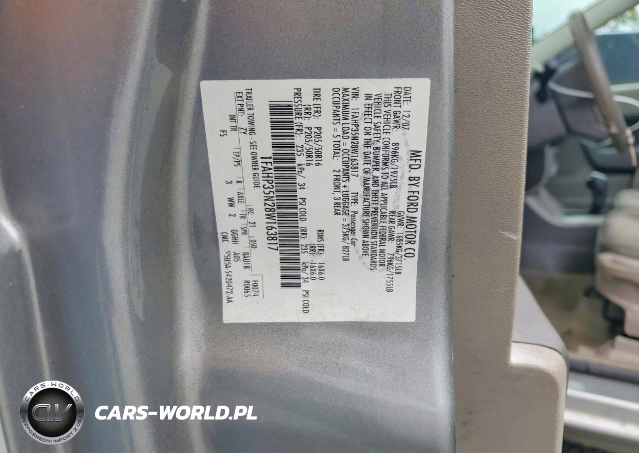 2008 Ford Focus Se VIN:1FAHP35N28W163817 - 13