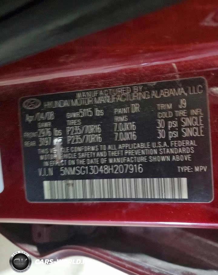 2008 Hyundai Santa Fe Gls VIN:5NMSG13D48H207916 - 12