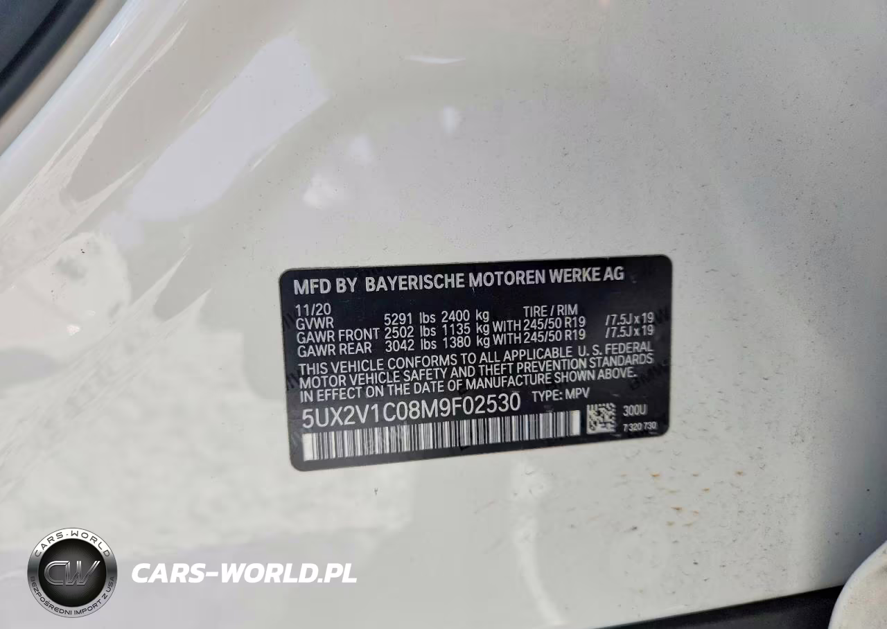 2021 BMW X4 xDrive30I VIN:5UX2V1C08M9F02530 - 13