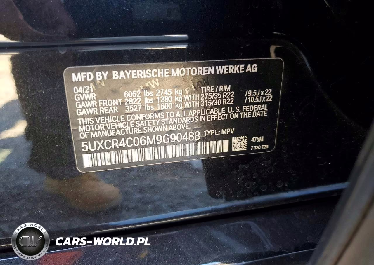 2021 BMW X5 Sdrive 40I VIN:5UXCR4C06M9G90488 - 13