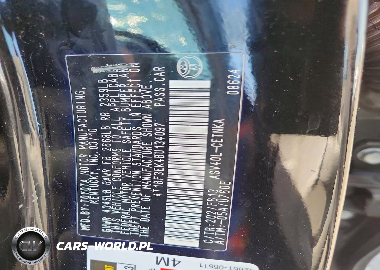 2011 Toyota Camry Le VIN:4T1BF3EK4BU134097 - 12