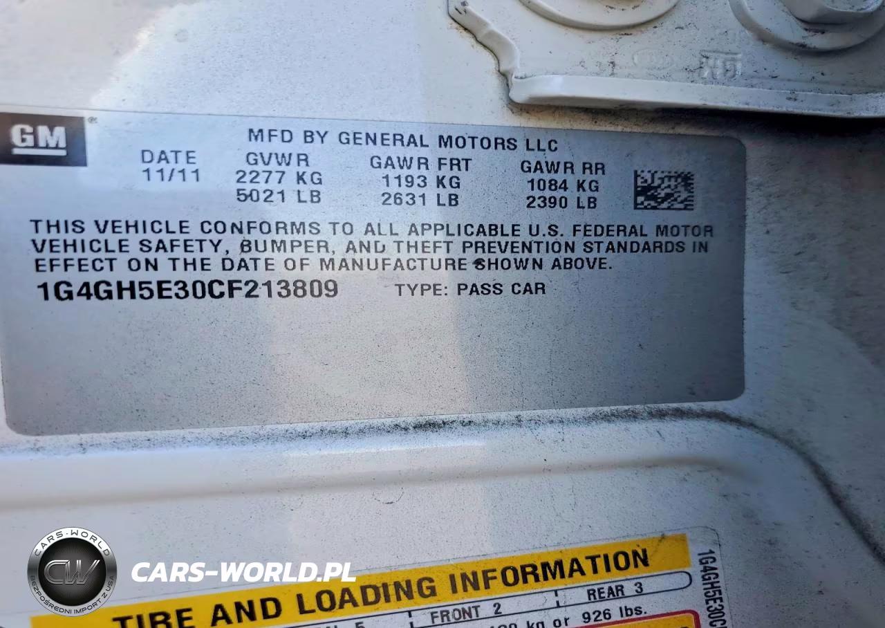 2012 Buick Lacrosse Premium VIN:1G4GH5E30CF213809 - 12