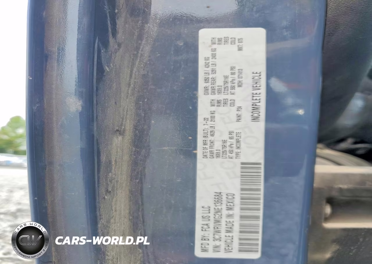 2022 Ram Promaster 3500 Delivery Truck VIN:3C7WRVMG2NE136684 - 13
