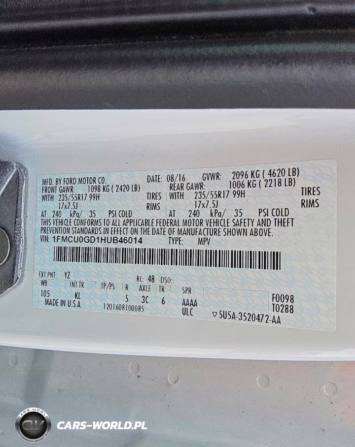 2017 Ford Escape Se VIN:1FMCU0GD1HUB46014 - 12