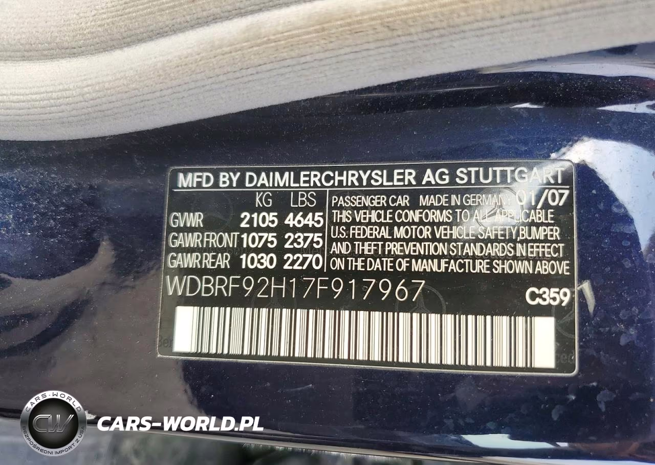 2007 Mercedes-Benz C 280 4Matic VIN:WDBRF92H17F917967 - 13