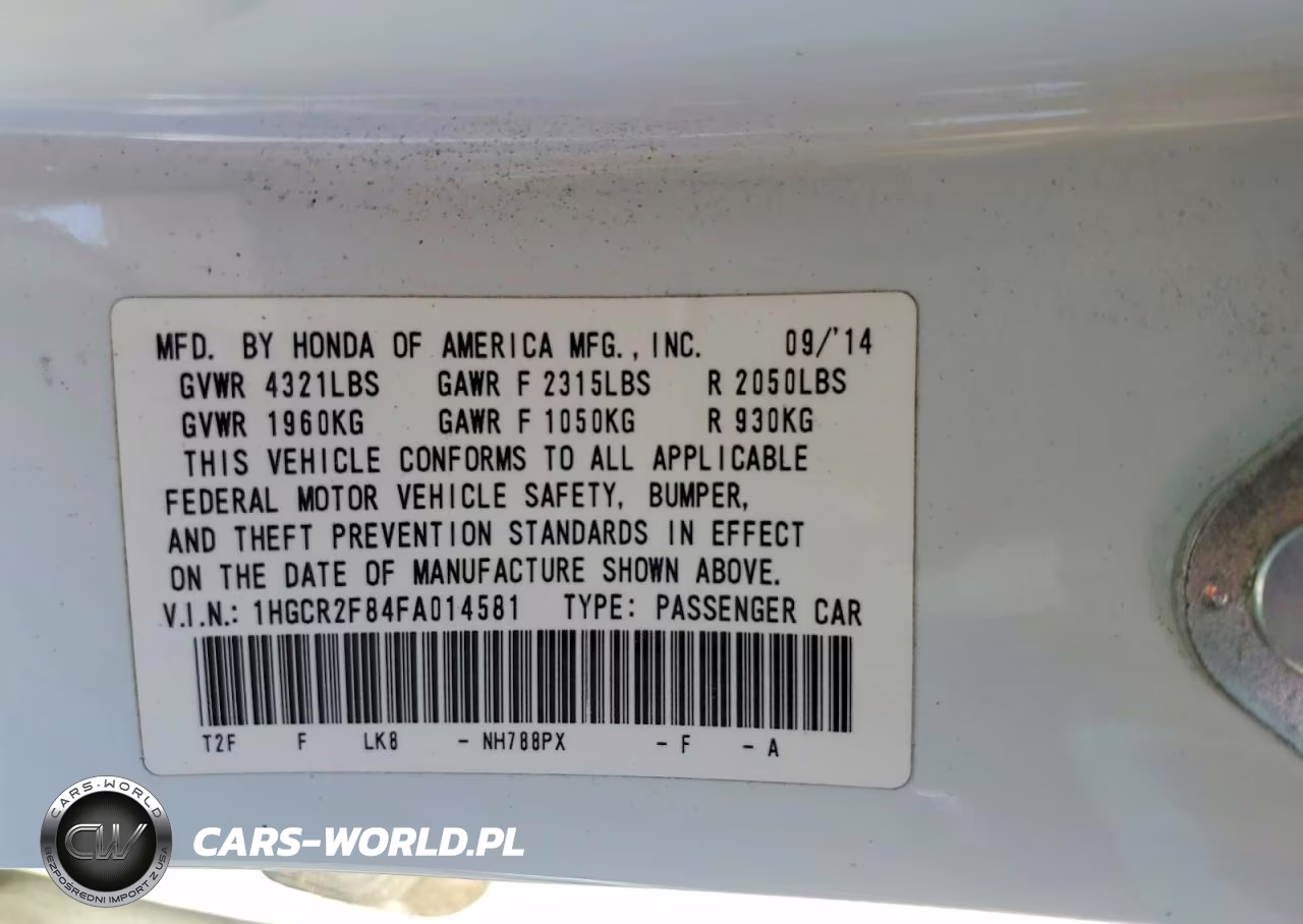 2015 Honda Accord Exl VIN:1HGCR2F84FA014581 - 13