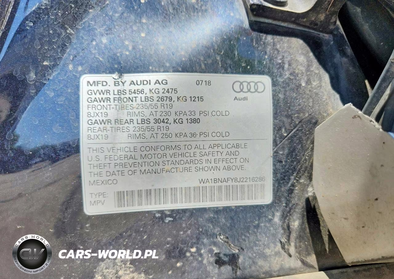 2018 Audi Q5 Premium Plus VIN:WA1BNAFY8J2216286 - 13