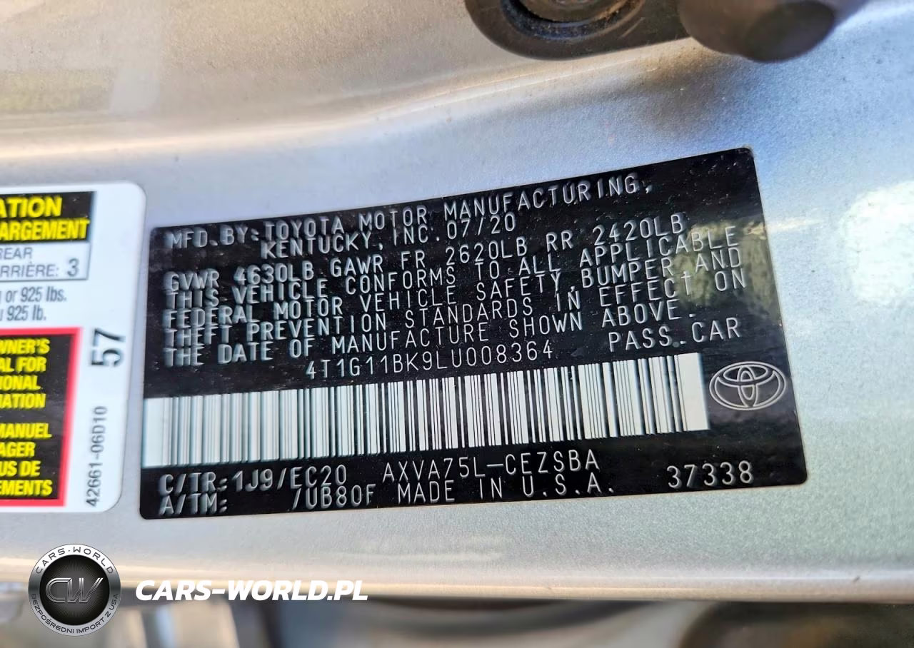 2020 Toyota Camry Se Nightshade VIN:4T1G11BK9LU008364 - 12