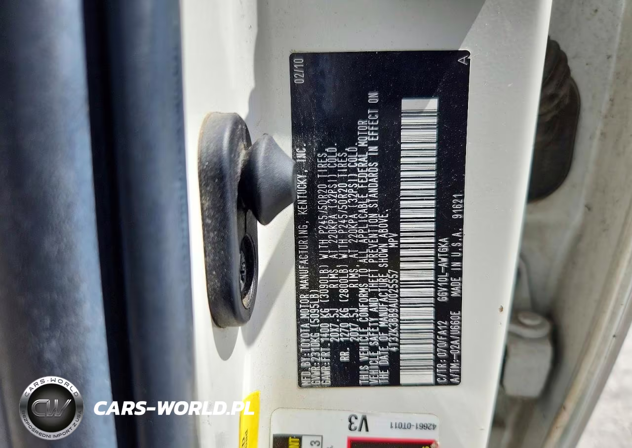 2010 Toyota Venza Fwd V6 VIN:4T3ZK3BB9AU025557 - 12