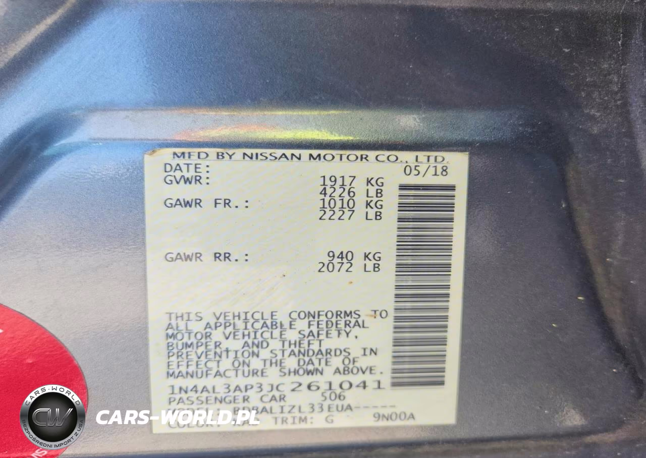 2018 Nissan Altima 2.5 Sv VIN:1N4AL3AP3JC261041 - 12