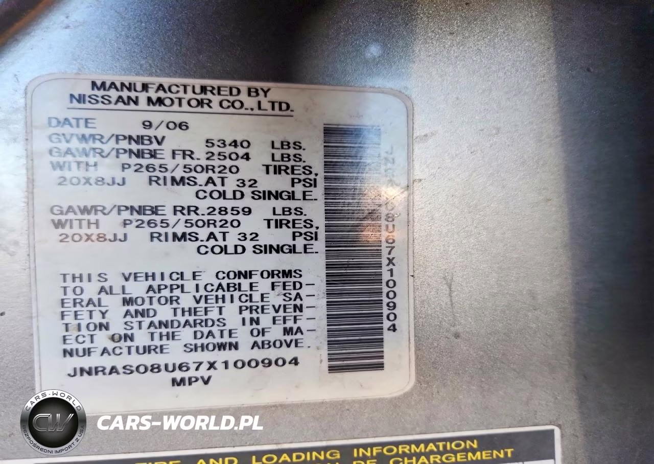 2007 Infiniti Fx35 Base VIN:JNRAS08U67X100904 - 13