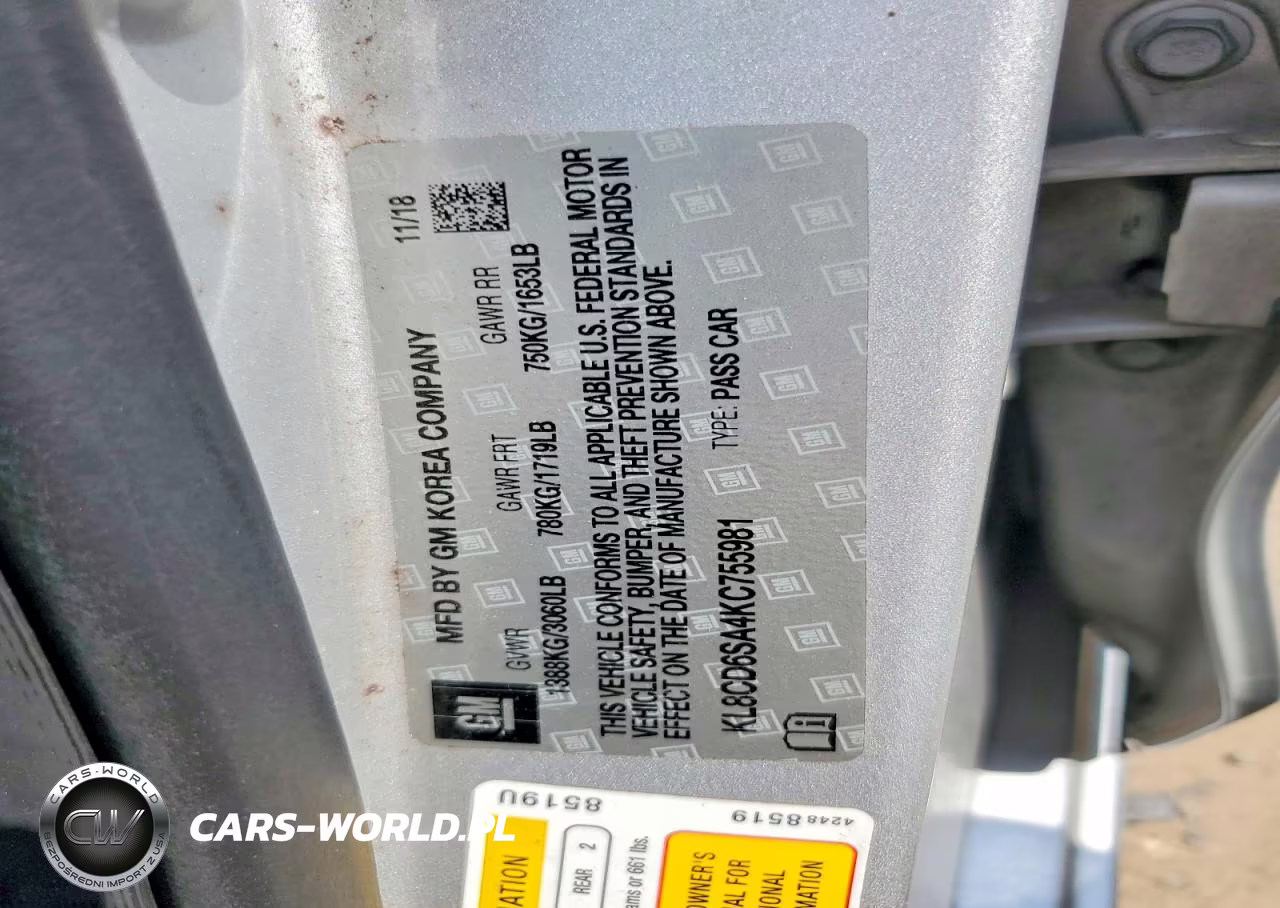 2019 Chevrolet Spark 1Lt VIN:KL8CD6SA4KC755981 - 12