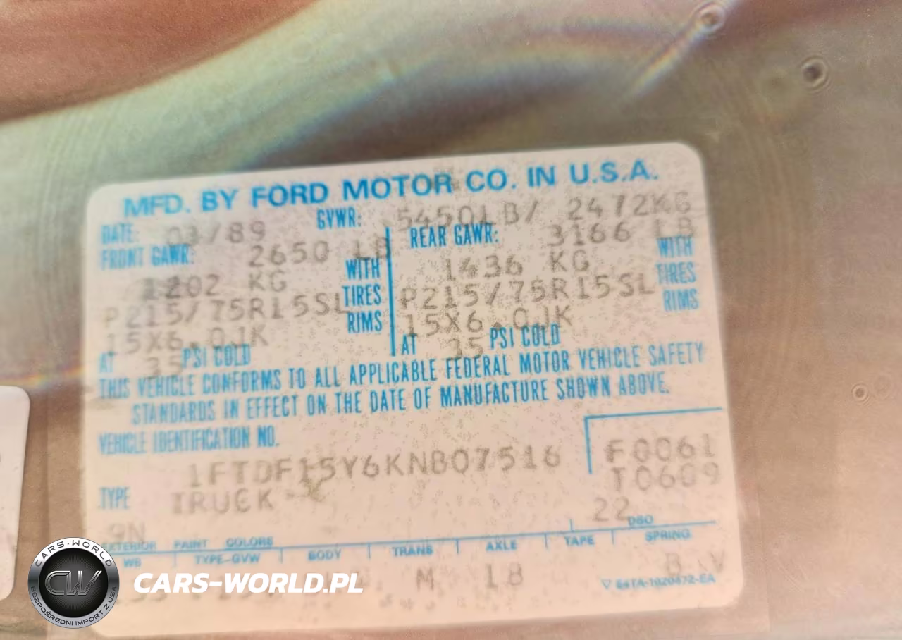 1989 Ford 1-2 Ton VIN:1FTDF15Y6KNB07516 - 13
