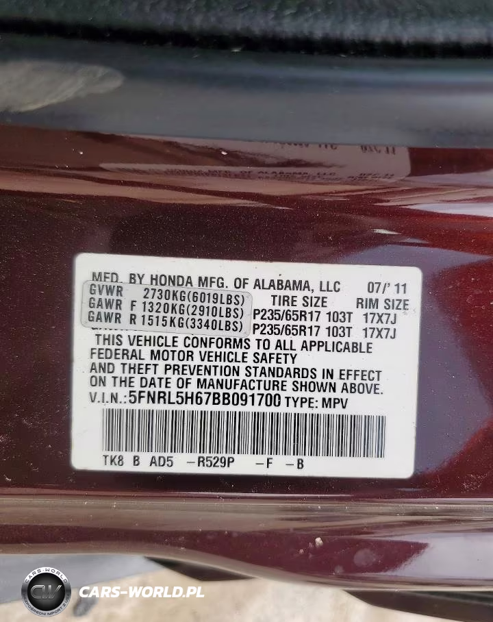 2011 Honda Odyssey Exl VIN:5FNRL5H67BB091700 - 13