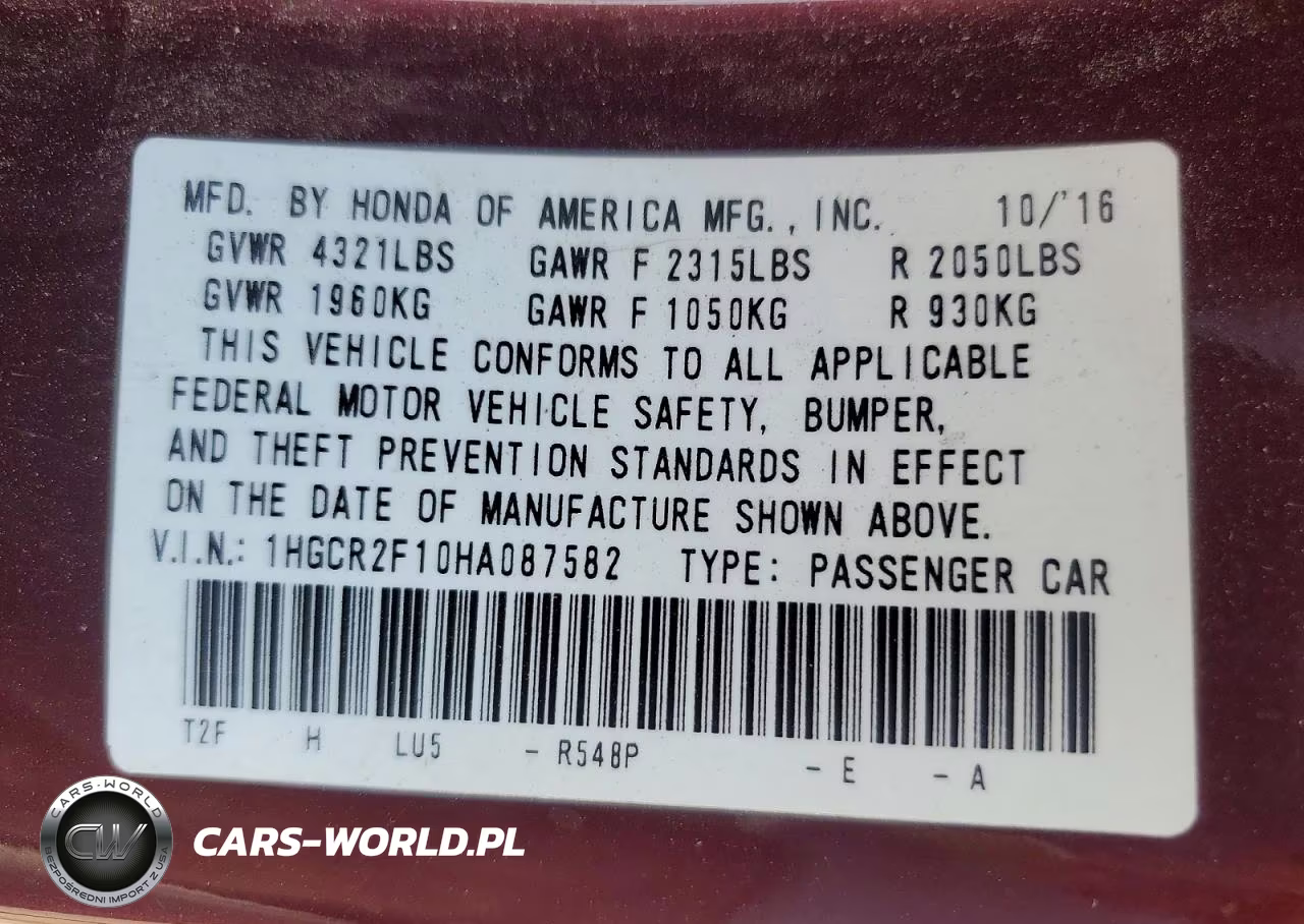 2017 Honda Accord Sport Special Edition VIN:1HGCR2F10HA087582 - 13