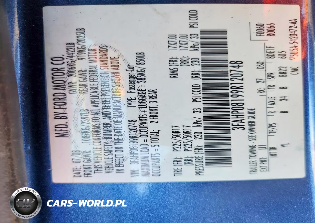 2009 Ford Fusion Sel VIN:3FAHP08199R120748 - 12