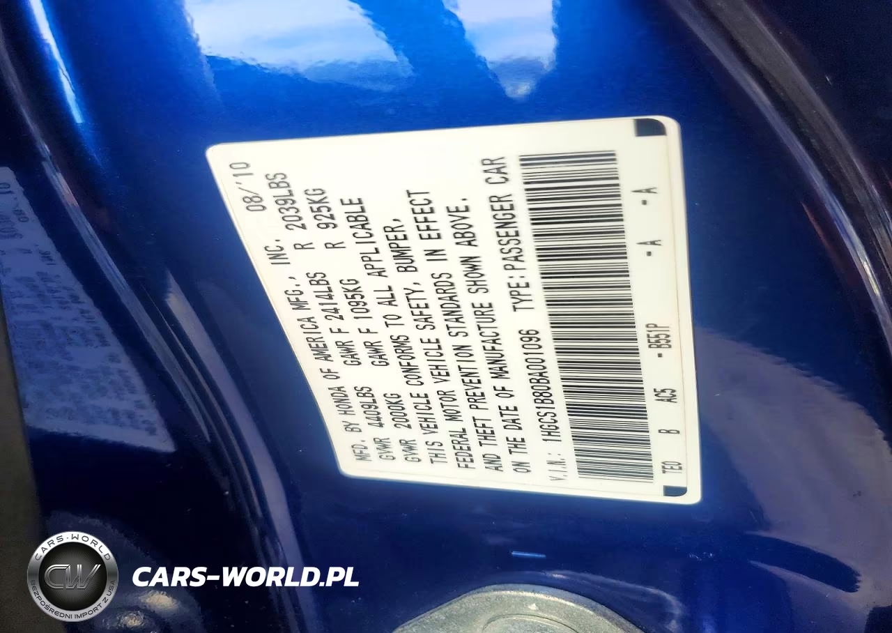 2011 Honda Accord Exl VIN:1HGCS1B80BA001096 - 12