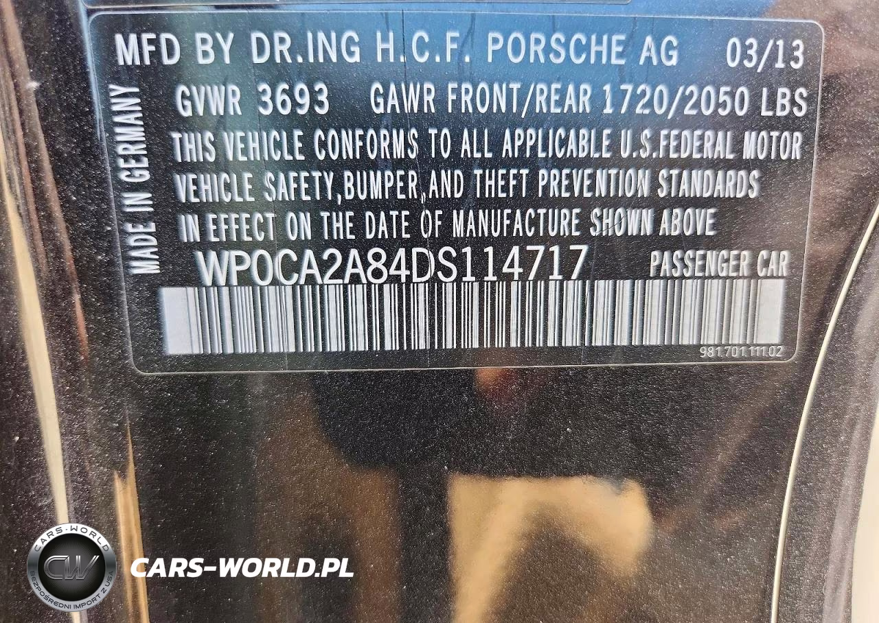 2013 Porsche Boxster VIN:WP0CA2A84DS114717 - 13