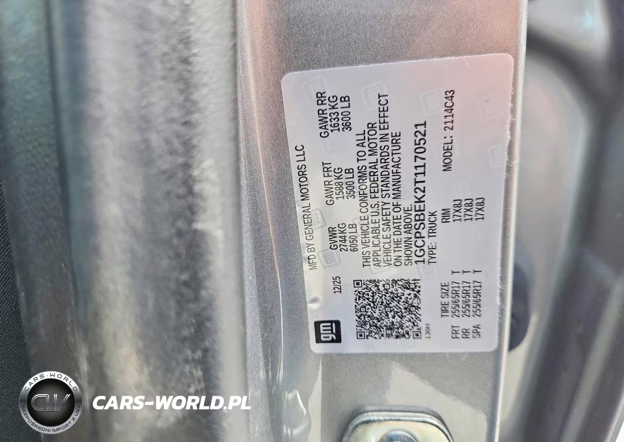 2026 Chevrolet Colorado VIN:1GCPSBEK2T1170521 - 12