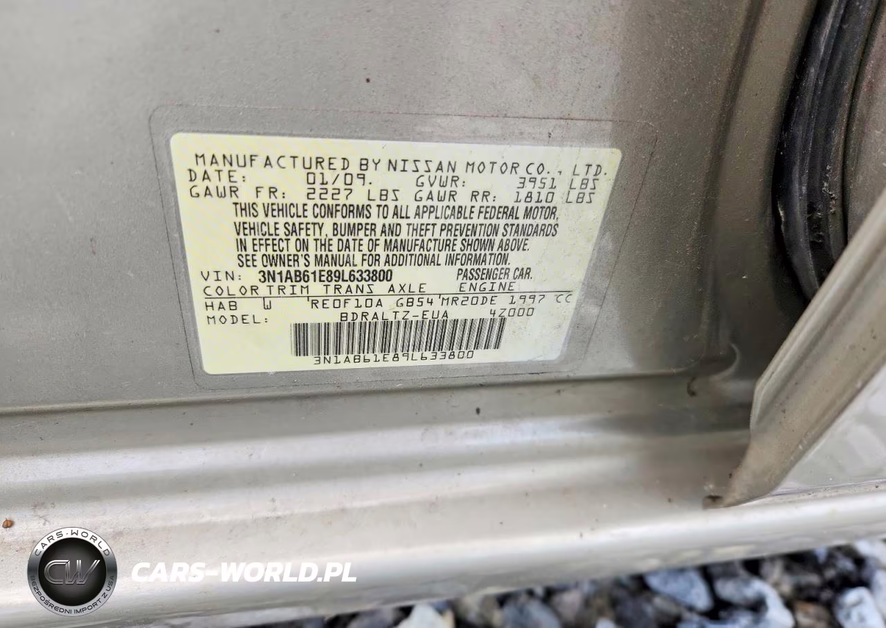 2009 Nissan Sentra 2.0 VIN:3N1AB61E89L633800 - 12
