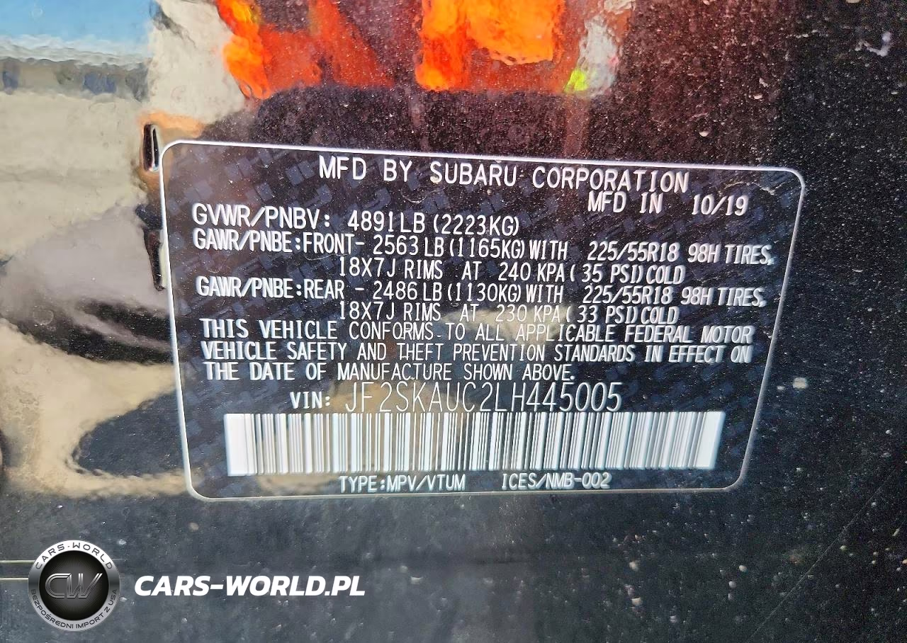 2020 Subaru Forester Limited VIN:JF2SKAUC2LH445005 - 13