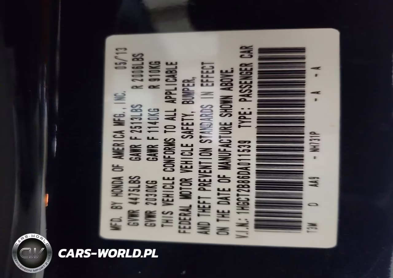 2013 Honda Accord Exl VIN:1HGCT2B86DA011539 - 12