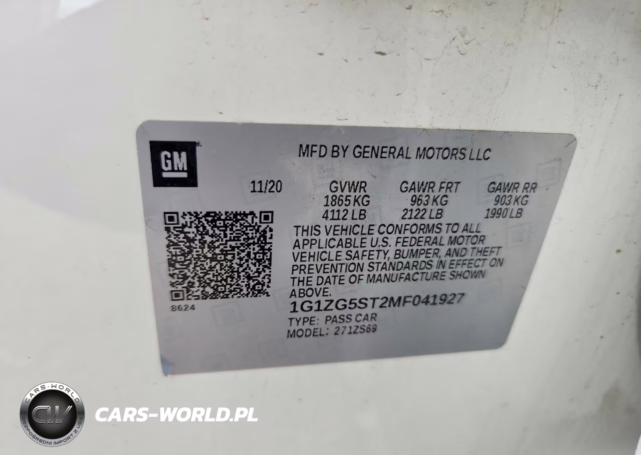 2021 Chevrolet Malibu Rs VIN:1G1ZG5ST2MF041927 - 12