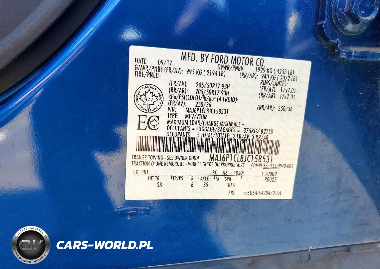 2018 Ford Ecosport Ses VIN:MAJ6P1CL8JC158531 - 13