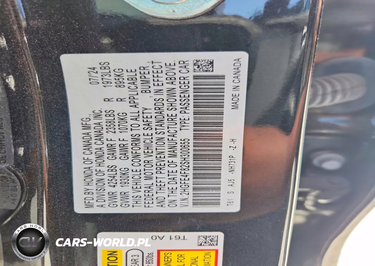 2025 Honda Civic Sport VIN:2HGFE4F82SH300655 - 12