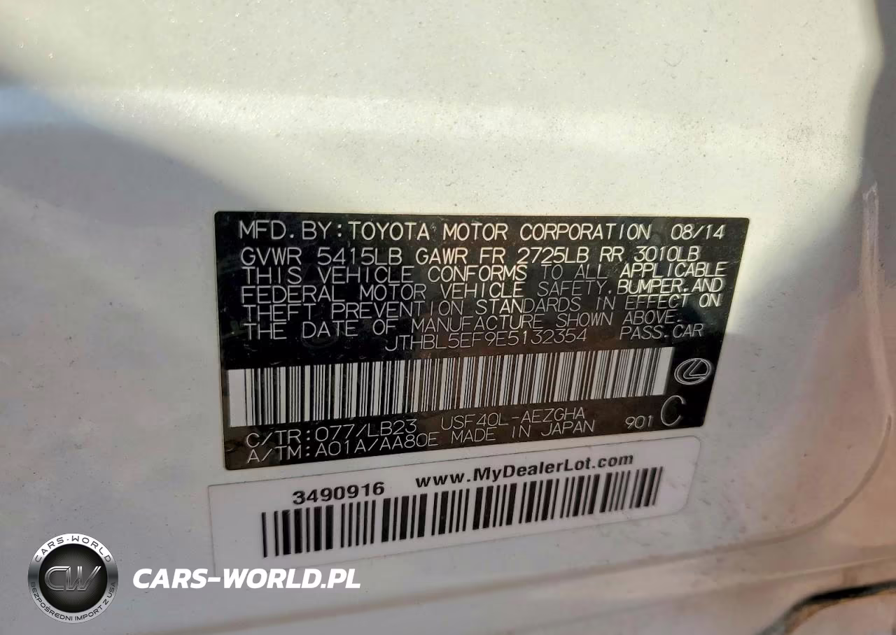 2014 Lexus Ls 460 VIN:JTHBL5EF9E5132354 - 13