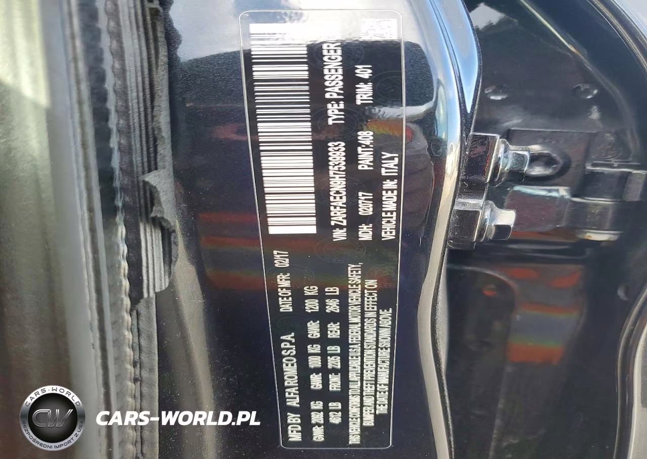 2017 Alfa Romeo Giulia Ti VIN:ZARFAECN9H7539933 - 12