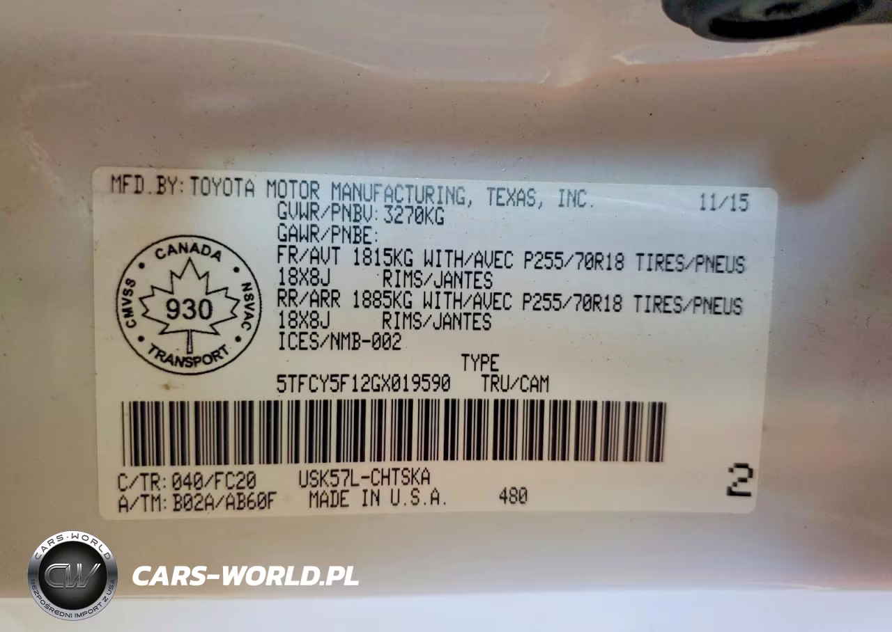 2016 Toyota Tundra Sr VIN:5TFCY5F12GX019590 - 12